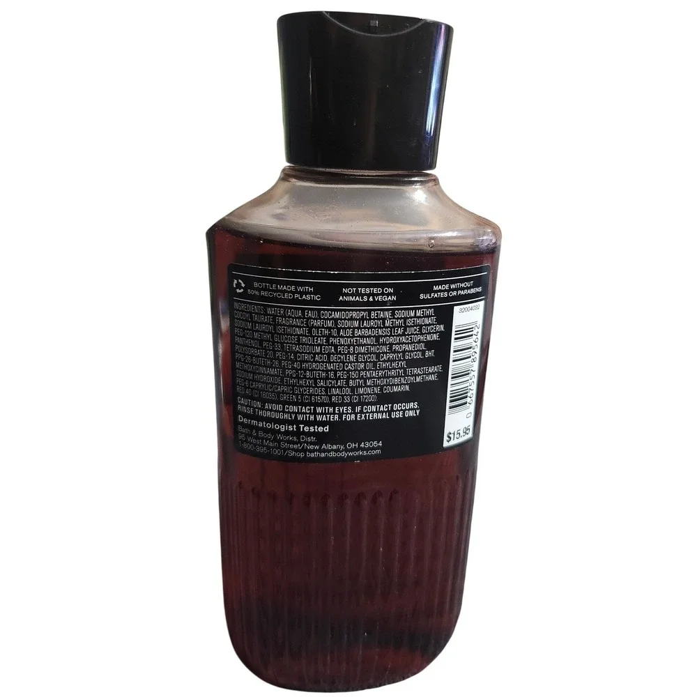 Bath & Body Works Bourbon 3-in-1 Hair Face Body Wash 10oz White Pepper Amber Oak